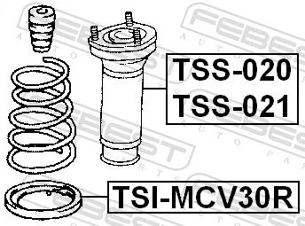 TSIMCV30R Febest Проставка (гумове кільце) пружини задньої, нижня