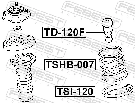 TSI120 Febest Проставка (гумове кільце) пружини передньої, нижня