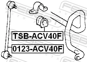 TSBACV40F Febest Втулка стабілізатора переднього