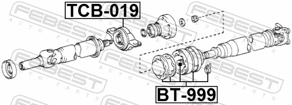 TCB019 Febest Підвісний підшипник карданного валу