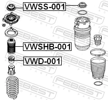 VWSS001 Febest Кріплення переднього амортизатора