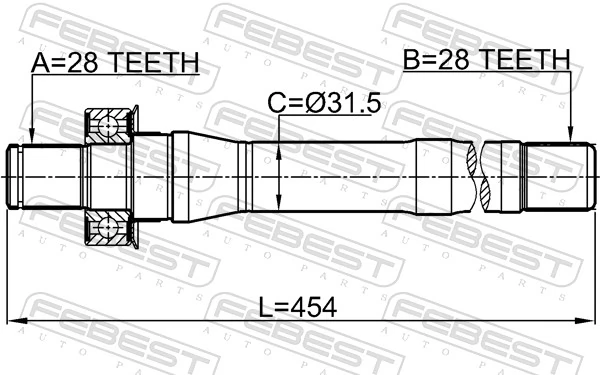 1212CMMT4WD Febest Промвал