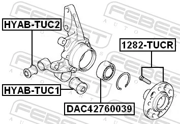 DAC42760039 Febest Підшипник маточини передньої