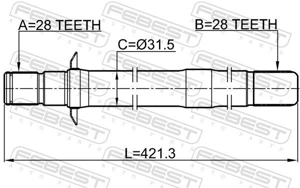 1212DM15RH Febest Привід передній правий
