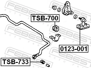TSB733 Febest Сайлентблок стабілізатора, заднього