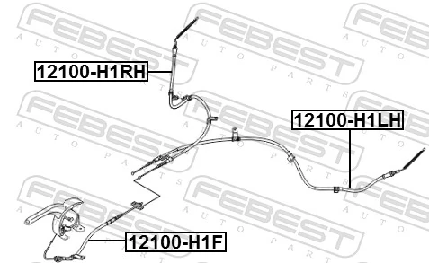 Трос стоянкового гальма задній правий KAP KM0703709 ціна, від 17.81 USD