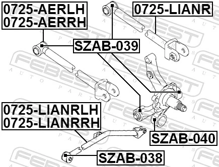 SZAB039 Febest Сайлентблок задньої підвіски