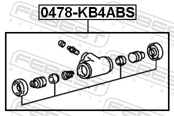 0478KB4ABS Febest Циліндр гальмівний колісний/робітник, задній