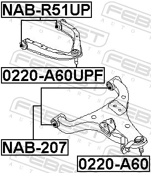 NAB207 Febest Сайлентблок переднього нижнього важеля