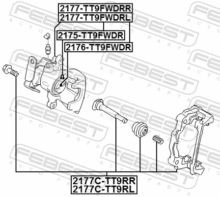2176TT9FWDR Febest Поршень гальмівного супорта заднього