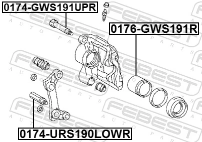 0176GWS191R Febest Поршень гальмівного супорта заднього