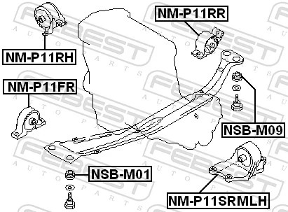 Подушка (опора) двигуна, ліва Nissan Primera 
