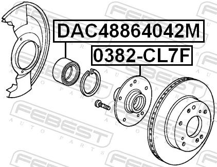 DAC48864042M Febest Підшипник маточини передньої