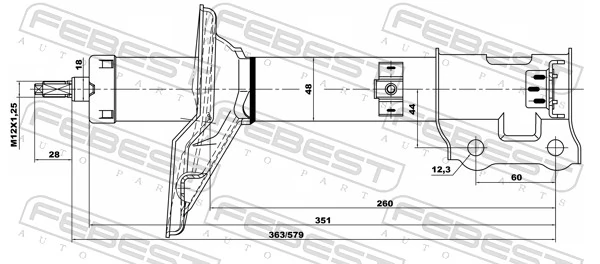 Амортизатор задній, правий 332094 Sensen