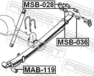 MSB028 Febest Сайлентблок сережки ресори