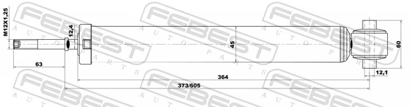01650964R Febest Амортизатор задній, правий