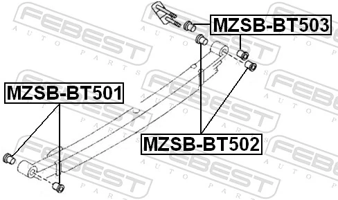 Сайлентблок ресори, передній D26BT52F RBI