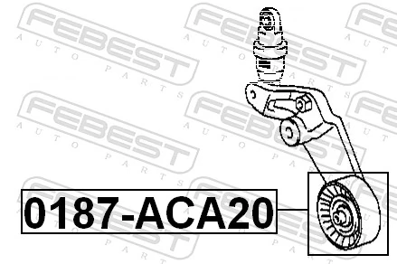 0187ACA20 Febest Ролик натяжителя ременя агрегатів