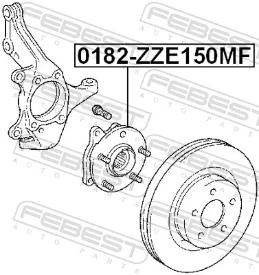 0182ZZE150MF Febest Маточина (передня)