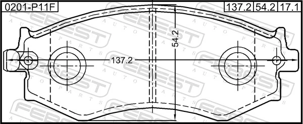 0201P11F Febest Передні гальмівні колодки