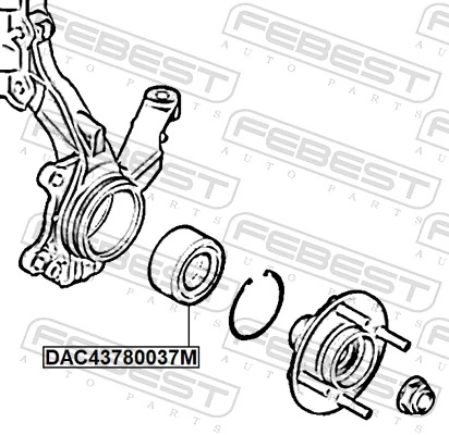 DAC43780037M Febest Підшипник маточини передньої