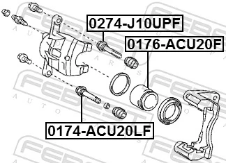 0174ACU20LF Febest Напрямна супорта переднього, нижня