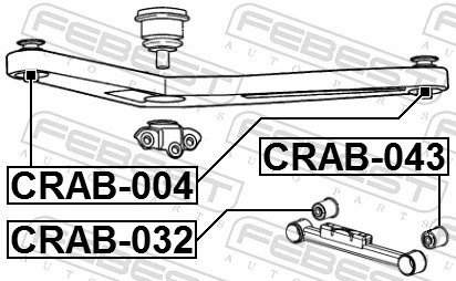 CRAB004 Febest Сайлентблок верхнього важеля