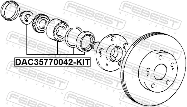 Комплект підшипник маточини передньої MCB DAC35770042 ціна, від 25.71 USD