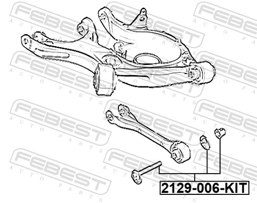 2129006KIT Febest Болт кріплення заднього нижнього важеля, внутрішній