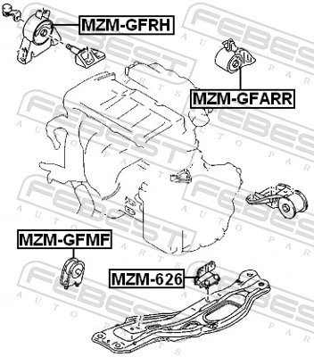 MZMGFMF Febest Подушка передньої опори двигуна