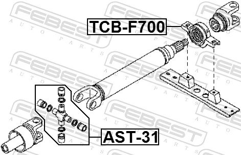 TCBF700 Febest Підвісний підшипник карданного валу
