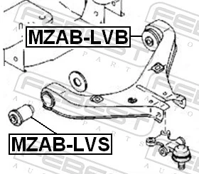 MZABLVS Febest Сайлентблок переднього нижнього важеля