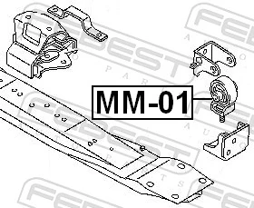 MM01 Febest Подушка трансмісії, опора роздавальної коробки