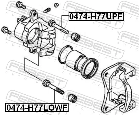 0474H77LOWF Febest Напрямна супорта переднього, нижня