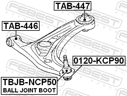 TAB446 Febest Сайлентблок переднього нижнього важеля