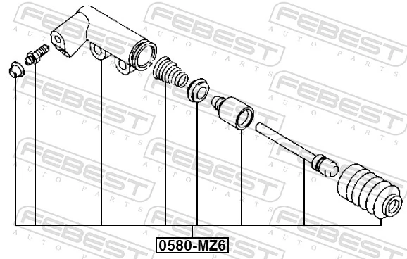 0580MZ6 Febest Циліндр зчеплення робочий