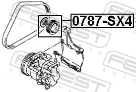 0787SX4 Febest Ролик натяжителя ременя агрегатів