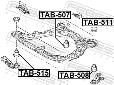 TAB515 Febest Подушка передньої балки