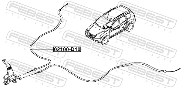 Купити 3653000Q0L Nissan/Infiniti Трос ручного гальма задній, правий/лівий