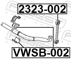 VWSB002 Febest Втулка стабілізатора переднього