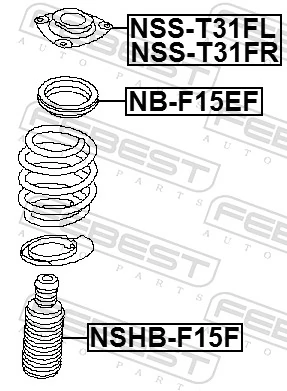 NBF15EF Febest Підшипник опори амортизатора