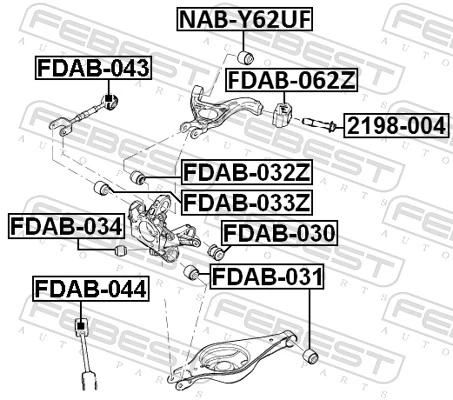 FDAB033Z Febest Сайлентблок задньої підвіски