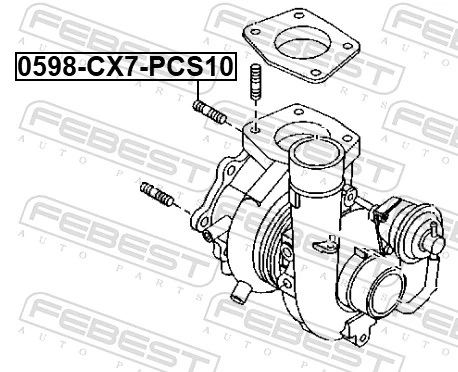 0598CX7PCS10 Febest Шпилька випускного колектора