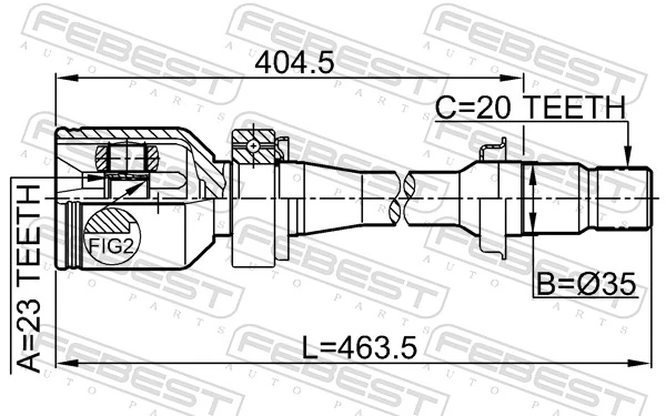 0111SXM10RH Febest ШРКШ внутрішній, передній, правий
