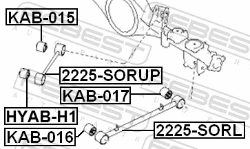 KAB017 Febest Сайлентблок заднього поздовжнього нижнього важеля