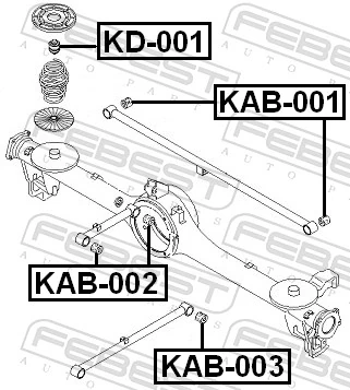 KAB002 Febest Сайлентблок задньої балки