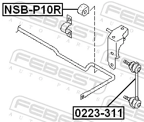 NSBP10R Febest Гумка заднього стабілізатора