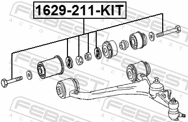 1629211KIT Febest Болт переднього важеля, повний комплект