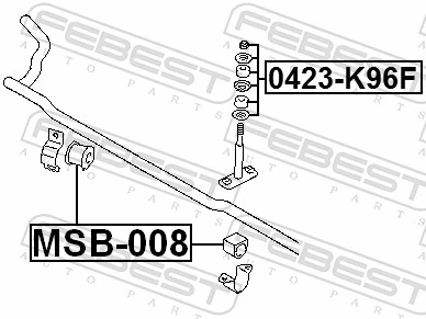 MSB008 Febest Втулка стабілізатора переднього