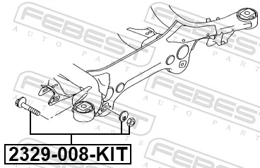 2329008KIT Febest Болт кріплення заднього розвального важеля, внутрішній